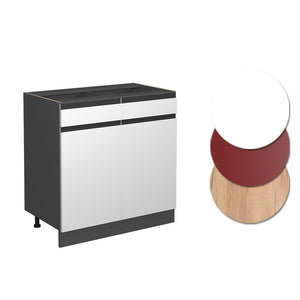 Vicco Mobiletto base per cucina Bianco 80 cm Forma a J, senza piano di lavoro