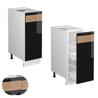 Vicco Armadio cucina dispensa alto Rovere nero lucido 30 cm , PL Antracite