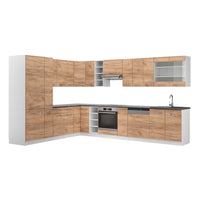 Vicco Cucina angolare completa Quercia dorata/bianco 347 x 257 cm , PL Antracite