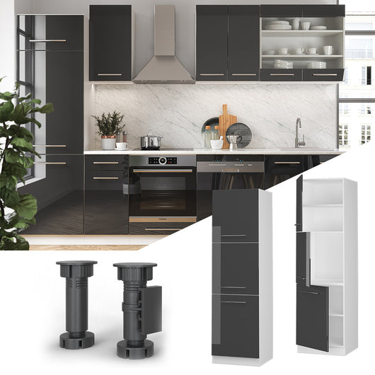 Vicco Mobile per forno da incasso Antracite lucido 60 cm