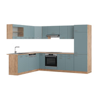 Vicco Cucina angolare completa Rovere blu-grigio/oro 227 x 287 cm , PL Rovere