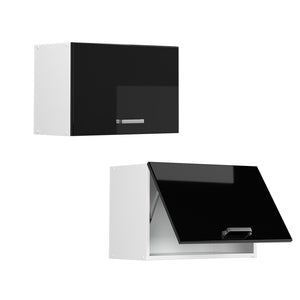 Vicco Pensile universale Nero lucido 60 cm con porta a ribalta