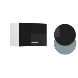 Vicco Pensile universale Nero lucido 60 cm con porta a ribalta