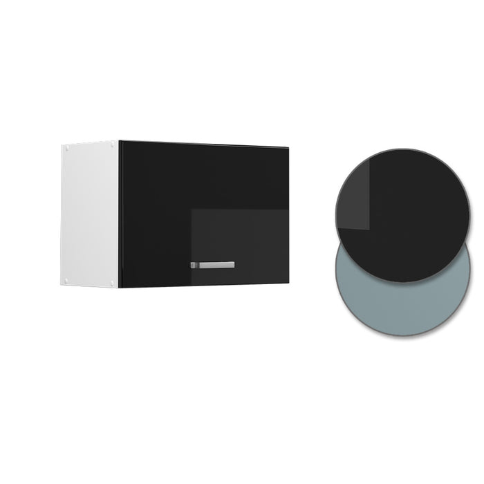 Vicco Pensile universale Nero lucido 60 cm con porta a ribalta