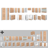 Vicco Cucina angolare completa Quercia dorata/bianco 347 x 257 cm , PL Marmo