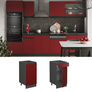 Vicco Mobiletto base per cucina Rosso 40 cm , PL Rovere