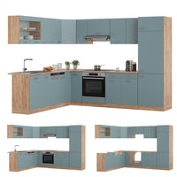 Vicco Cucina angolare completa Rovere blu-grigio/oro 227 x 287 cm , PL Rovere