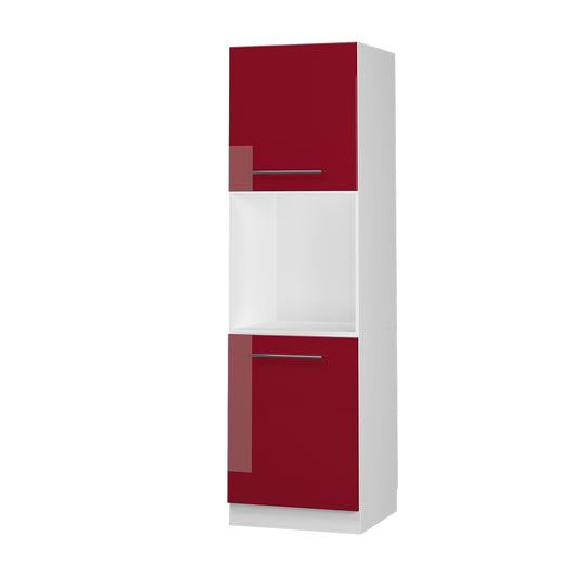 Vicco Mobile per forno da incasso Rosso bordeaux lucido 60 cm con ripiano aperto