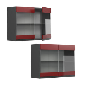 Vicco Mobile alto Rosso 80 cm Forma a J