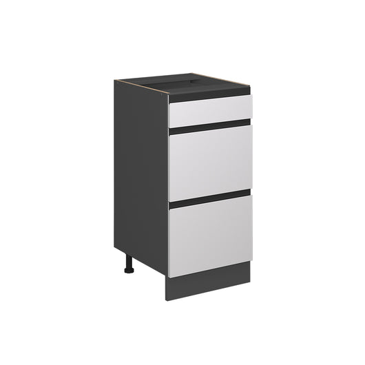 Vicco Mobiletto base per cucina Bianco 40 cm Forma a J, con cassetti, senza piano di lavoro