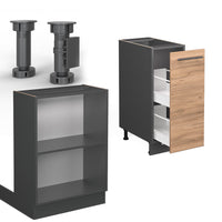 Vicco Isola cucina Quercia dorata/antracite 90 cm con cassetto, senza piano di lavoro