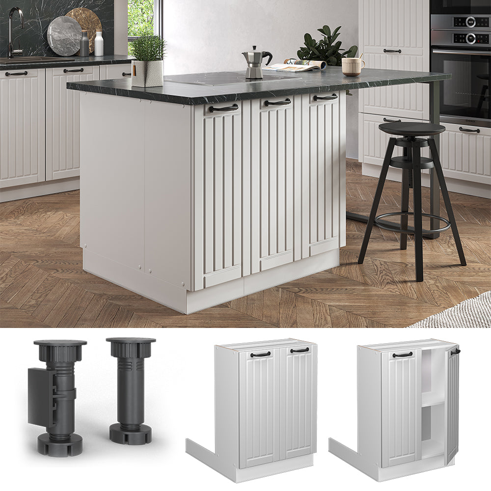 Vicco Isola cucina Bianco casa di campagna 60 cm senza piano di lavoro