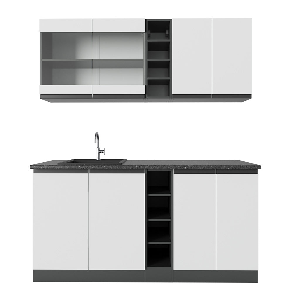 Vicco Cucina completa Bianco/antracite 160 cm , PL Antracite