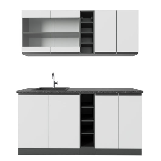 Vicco Cucina completa Bianco/antracite 160 cm , PL Antracite