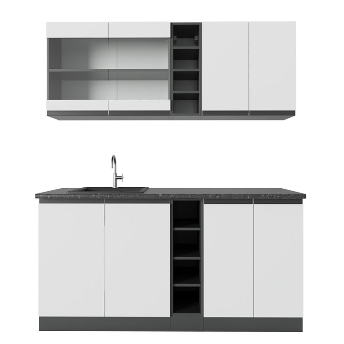 Vicco Cucina completa Bianco/antracite 160 cm , PL Antracite