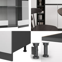 Vicco Cucina completa Bianco/antracite 160 cm , PL Antracite