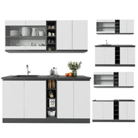 Vicco Cucina completa Bianco/antracite 160 cm , PL Marmo