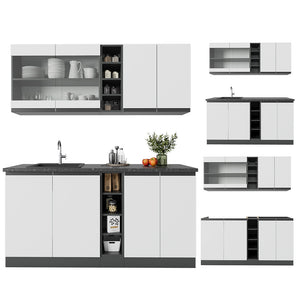Vicco Cucina completa Bianco/antracite 160 cm , PL Antracite