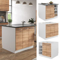 Vicco Isola cucina Quercia dorata/bianco 90 cm senza piano di lavoro