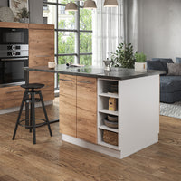 Vicco Isola cucina Quercia dorata/bianco 90 cm senza piano di lavoro