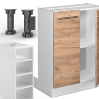 Vicco Isola cucina Quercia dorata/bianco 90 cm senza piano di lavoro