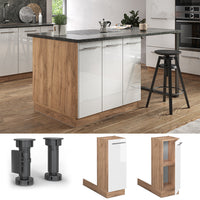 Vicco Isola cucina Bianco lucido 30 cm senza piano di lavoro