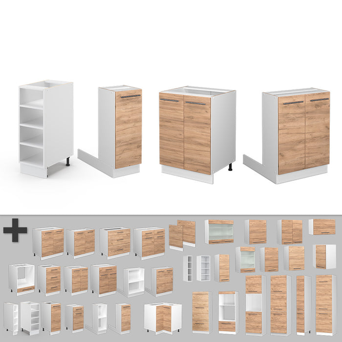 Vicco Isola cucina Quercia dorata/bianco 90 cm senza piano di lavoro