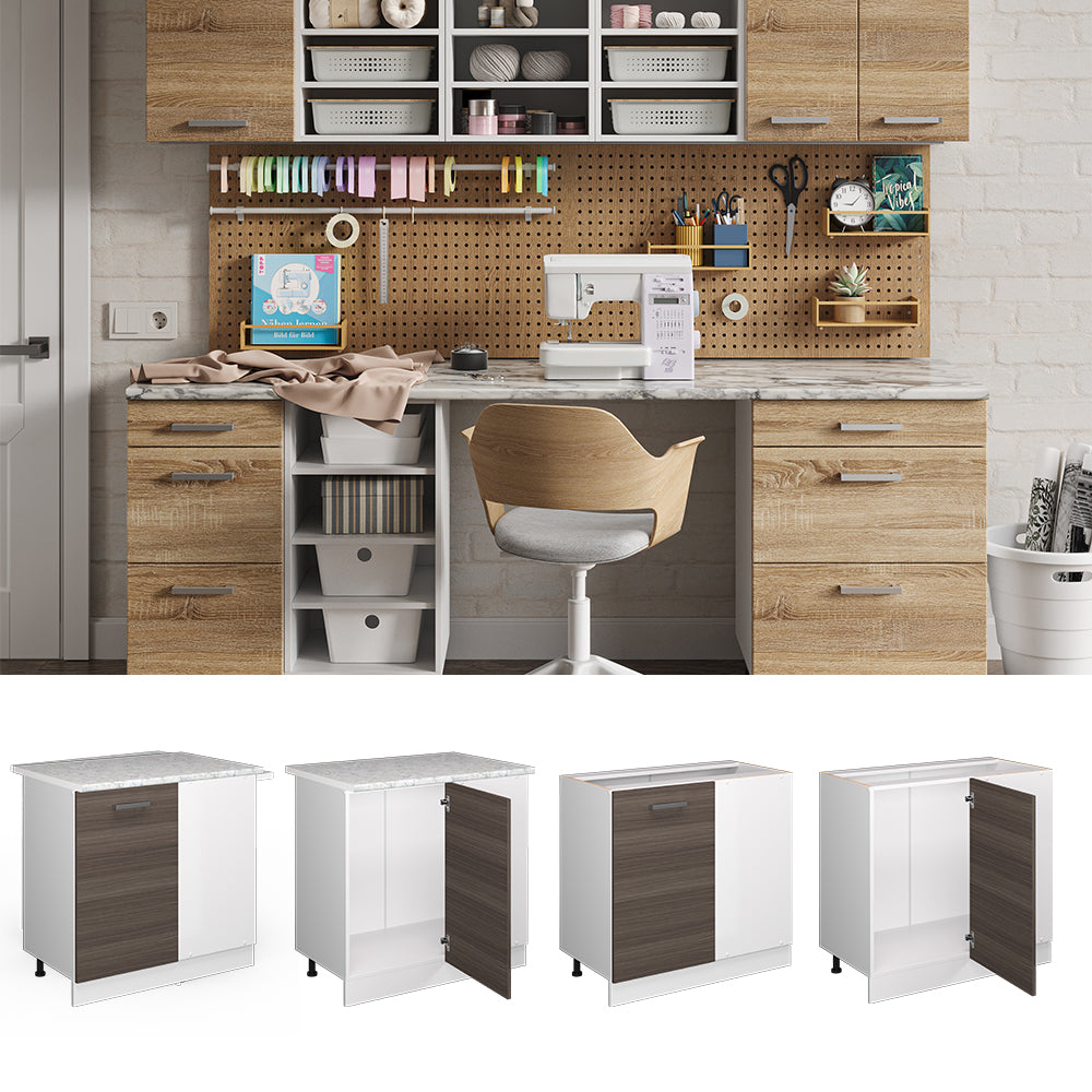 Vicco Armadio universale ad angolo Grigio 86 cm con anta, senza piano di lavoro