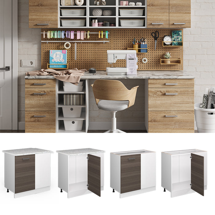 Vicco Armadio universale ad angolo Grigio 86 cm con anta, con piano di lavoro