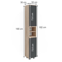 Vicco Mobile bagno alto Sonoma 30 x 190 cm