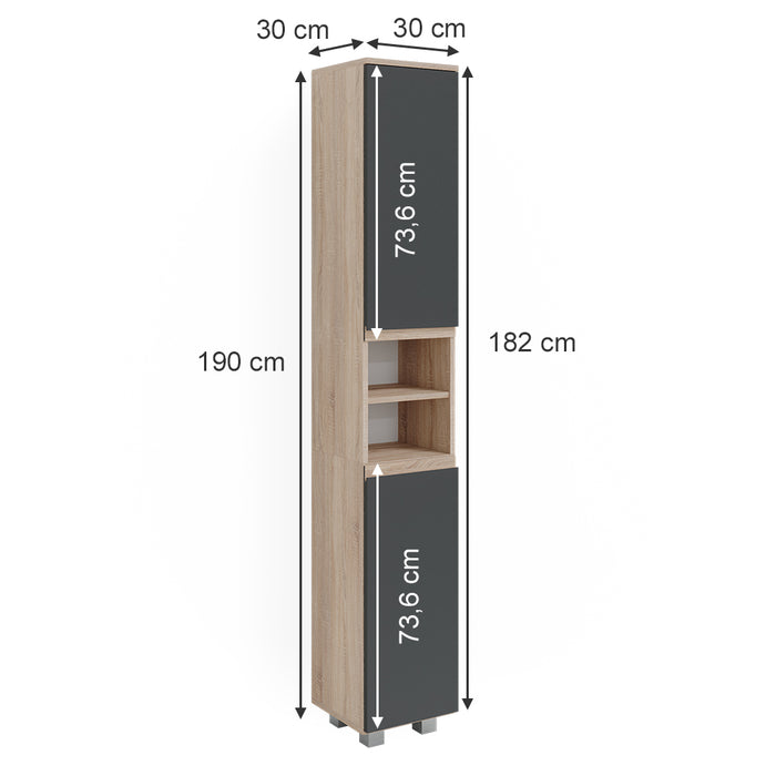 Vicco Mobile bagno alto Sonoma 30 x 190 cm