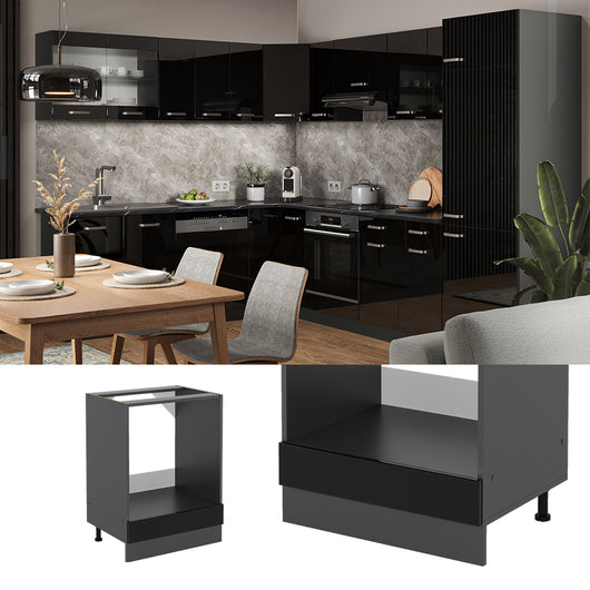 Vicco Mobile per forno da incasso Nero lucido 60 cm senza piano di lavoro