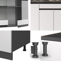 Vicco Cucina monoblocco Bianco/antracite 140 cm , PL Antracite