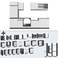 Vicco Cucina componibile Bianco/antracite 300 cm , PL Antracite