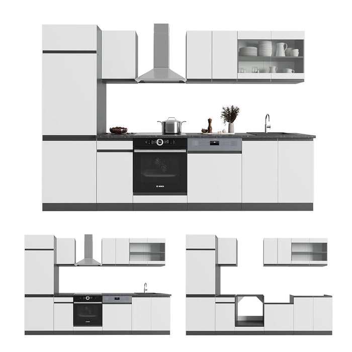 Vicco Cucina componibile Bianco/antracite 300 cm , PL Antracite