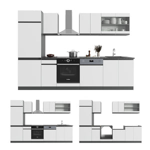 Vicco Cucina componibile Bianco/antracite 300 cm , PL Rovere