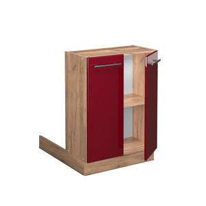 Vicco Isola cucina Rosso bordeaux lucido 60 cm senza piano di lavoro