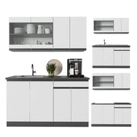 Vicco Cucina monoblocco Bianco/antracite 140 cm , PL Antracite