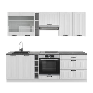 Vicco Cucina componibile Casa di campagna bianca/bianco 235 cm senza piano di lavoro