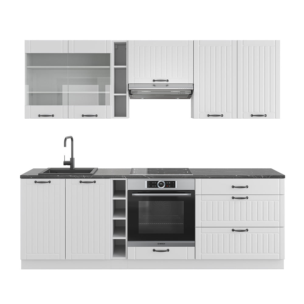 Vicco Cucina componibile Casa di campagna bianca/bianco 235 cm , PL Antracite