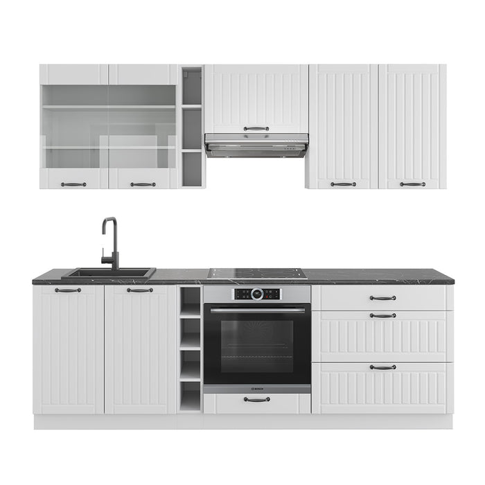 Vicco Cucina componibile Casa di campagna bianca/bianco 235 cm , PL Antracite