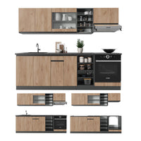 Vicco Cucina componibile Quercia dorata/antracite 240 cm , PL Rovere