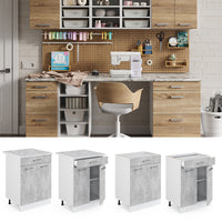 Vicco Base universale Calcestruzzo 60 cm con cassetti, senza piano di lavoro