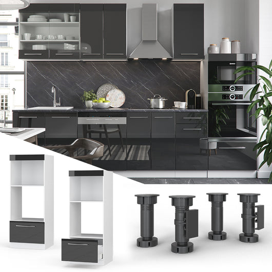 Vicco Set mobili bagno Antracite lucido 60 cm aperto