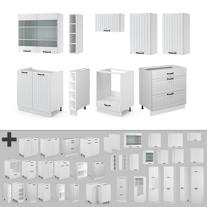 Vicco Cucina componibile Casa di campagna bianca/bianco 235 cm , PL Antracite