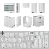 Vicco Cucina componibile Casa di campagna bianca/bianco 235 cm , PL Rovere