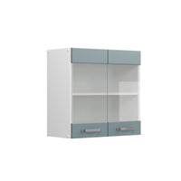 Vicco Mobile da cucina in vetro Grigio-blu 60 cm