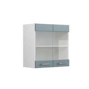 Vicco Mobile da cucina in vetro Grigio-blu 60 cm