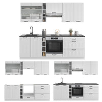 Vicco Cucina componibile Casa di campagna bianca/bianco 235 cm , PL Antracite