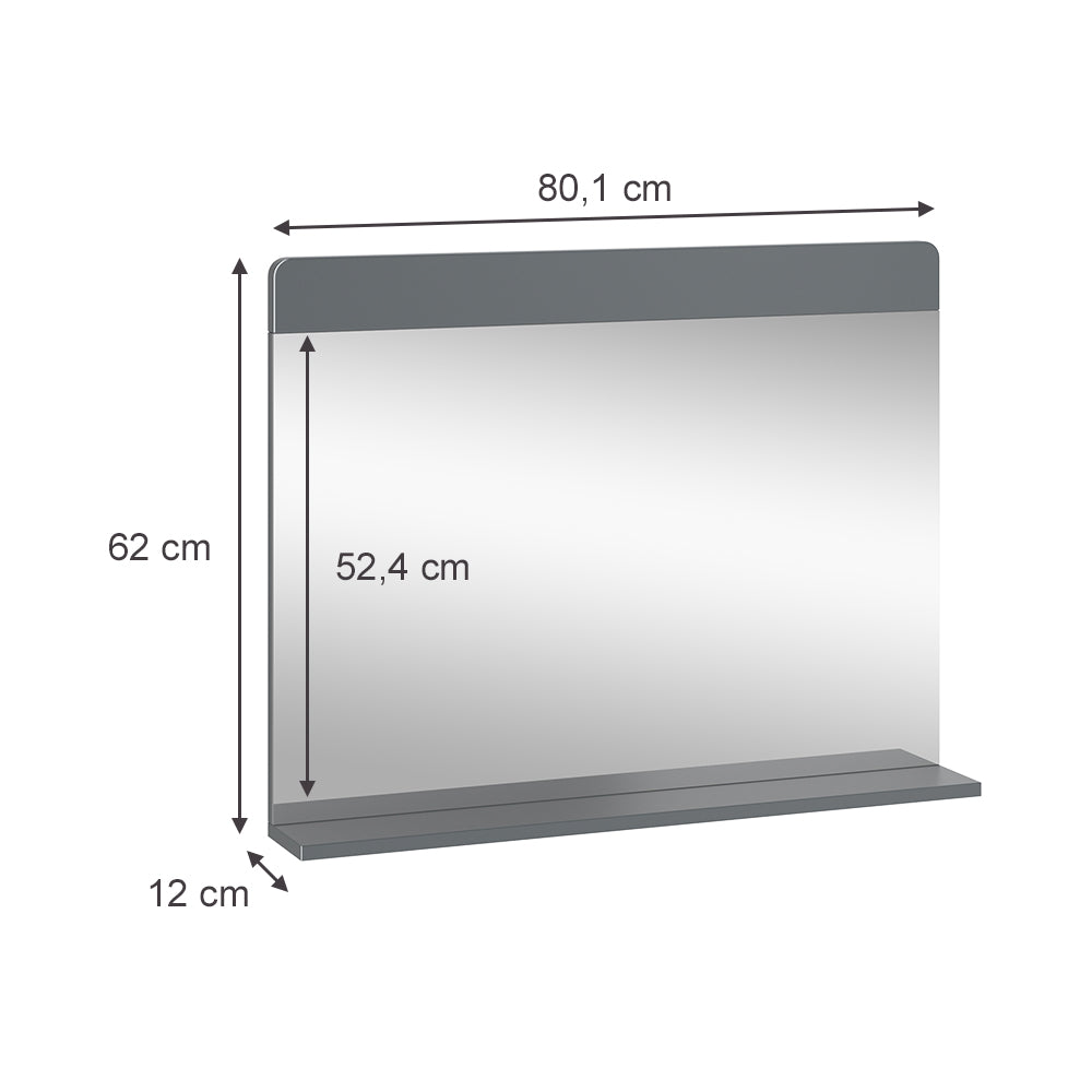 Vicco Specchio da bagno Grigio 80.1 x 62 cm